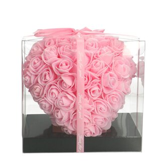 4A Heart of Foam Roses | Colour: Light pink | Height 15 centimeter | Per heart