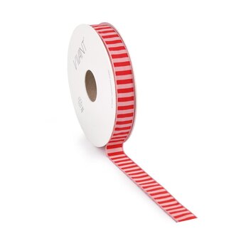 4A Candy Stripe Ribbon | Colour: Red-pink | Width 15 millimetre | Length 15 metre | Per roll