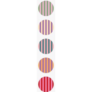 4A Étiquette autocollante avec rayures | Couleur: Couleurs mélangées | Diamètre 40 millimètre | Per 250 autocollants