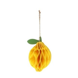 4A Citroen Hanger Decoratie | Kleur: Geel | Diameter 9 centimeter | Hoogte 15 centimeter | Per 6 hangers