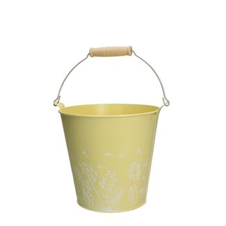 4A Zinken Emmer Bloempot Plantenpot “Celo” | Kleur: Geel | Diameter 16 centimeter | Hoogte 15 centimeter | Per 12 emmertjes