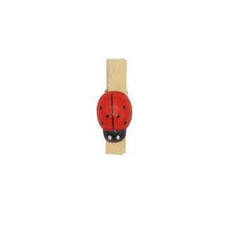 4A Pince avec coccinelle | Couleur: Rouge | Longueur 19 millimeter | Par 50 pinces