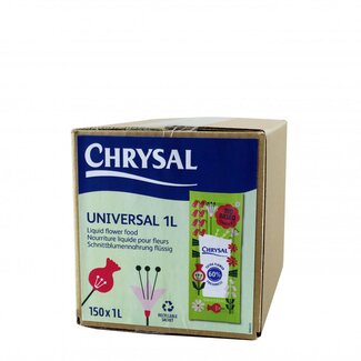4A Verzorging Chrysal Universeel | 1 zakje voor 1 liter | Inhoud 150 zakjes | Per doos