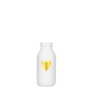 4A Glazen Fles Hartvorm | Kleur: Natuurlijk Wit | Diameter opening 2.5 centimeter | Hoogte 10 centimeter | Per 12 flessen