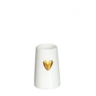 4A Vase en céramique forme de cœur | Couleur: Blanc naturel | Diamètre 6 centimètre | Hauteur 9 centimètre | Par 12 vases