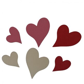 4A Heart Decoration Assortment “Fun” | Colour: Mixed Colours | Per 24 hearts