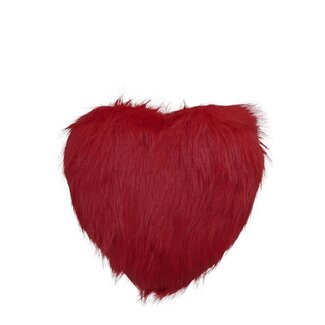4A Fluffy Heart Hanger Decoration | Colour: Red | Diameter 17 centimetre | Per hanger