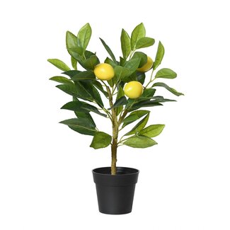 4A Citronnier Plante artificielle | Couleur: Jaune | Hauteur ± 43 centimeter | Par 6 plantes artificielles