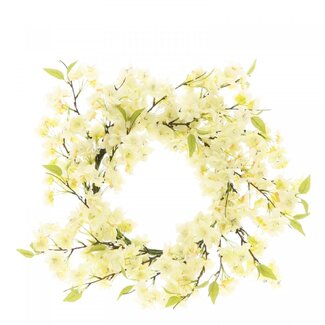 4A Silk Blossom Wreath | Colour: Natural White | Diameter 50 centimetre | Per wreath