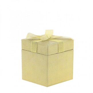 4A Straußhalter Geschenkbox Hutschachtel “Cadeau” | Farbe: Goldfarben | Durchmesser 9.5 centimeter | Höhe 10 centimeter | Pro 6 Straußhalter