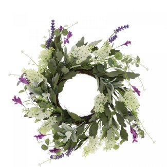 4A Zijden Krans “Lavendel Weide” | Kleur: Gemengde Kleuren | Diameter 50 centimeter | Per krans