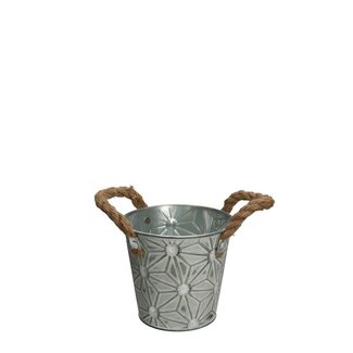 4A Pot de fleurs en zinc Pot pour plante “Scott” | Couleur: Gris | Diamètre 13 centimeter | Hauteur 12 centimeter | Par 10 pots de fleurs