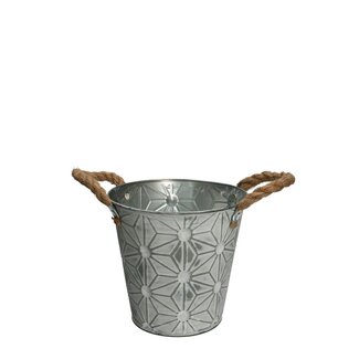 4A Zink Blumentopf Pflanzentopf “Scott” | Farbe: Grau | Durchmesser 16 centimeter | Höhe 15 centimeter | Pro 10 Blumentöpfe