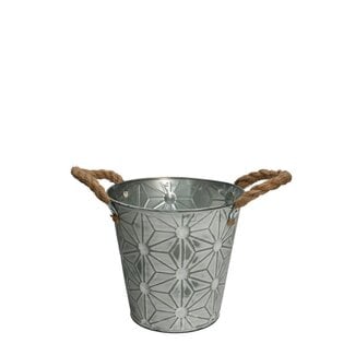 4A Zinken Bloempot Plantenpot “Scott” | Kleur: Grijs | Diameter 16 centimeter | Hoogte 15 centimeter | Per 10 bloempotten