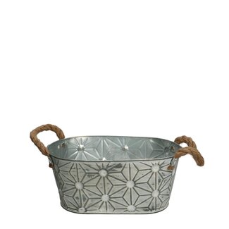 4A Zink Kasten Blumentopf Pflanzentopf “Scott” | Farbe: Grau | Länge 24 centimeter | Breite 14 centimeter | Höhe 10.5 centimeter | Pro 10 Kästen