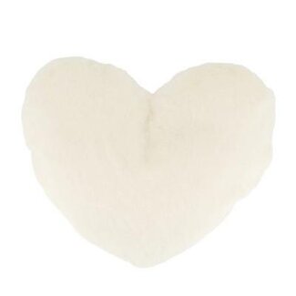 4A Decorative Cushion Heart-shaped | Colour: Cream-coloured | Length 40 centimetre | Width 28 centimetre | Thickness 8 centimetre | Per cushion