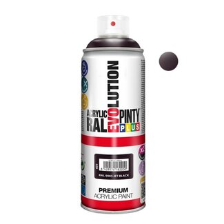4A Acryl Spuitverf Kleurspray “Jet Black” | Kleur: Zwart | Inhoud 400 milliliter | Per spuitbus