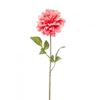 4A Dahlia Fleur artificielle | Couleur: Rouge clair | Longueur ± 72 centimeter | Par 4 fleurs artificielles
