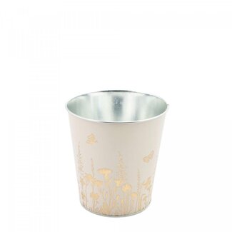 4A Zink-Blumentopf Pflanztopf “Alossi” | Farbe: Beige | Durchmesser 13 centimeter | Höhe 13 centimeter | Pro 10 Blumentöpfe
