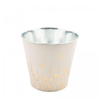 4A Zink Blumentopf Pflanzentopf “Alossi” | Farbe: Beige | Durchmesser 16 centimeter | Höhe 16 centimeter | Pro 10 Blumentöpfe