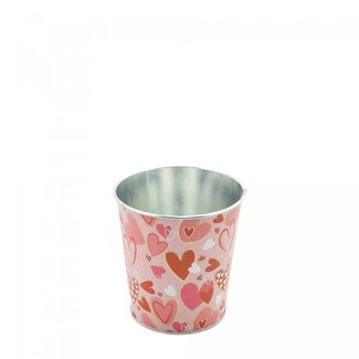 4A Zinken Bloempot “Alove” | Kleur: Rood en Roze | Diameter 10 centimeter | Hoogte 10 centimeter | Per 10 bloempotten