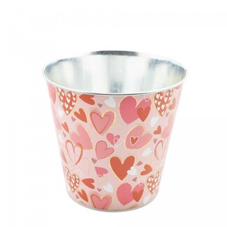 4A Pot de fleurs en zinc “Alove” | Couleur: Rouge et Rose | Diamètre 16 centimeter | Hauteur 16 centimeter | Par 10 pots de fleurs