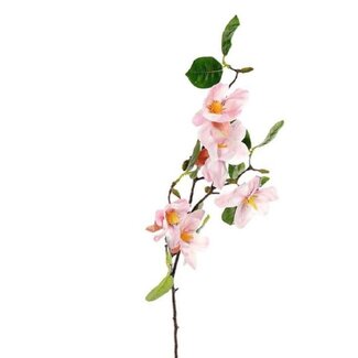 4A Fleur artificielle Magnolia | Couleur: Rose clair | Longueur ± 94 centimeter | Par 6 fleurs artificielles