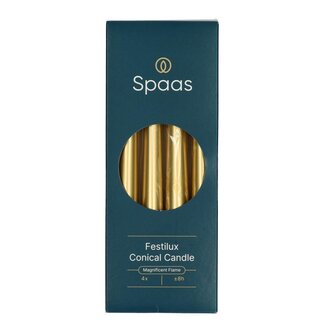 4A Gothic Candle | Colour: Gold-coloured | Diameter 2.3 centimeter | Length 25 centimeter | Per 4 candles