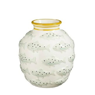 4A Keramische Vase Fischform “Maritim” | Farbe: Cremefarben | Durchmesser 18 centimeter | Höhe 21 centimeter | Pro 2 Vasen
