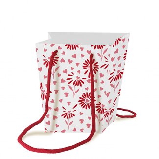4A Cadeautasjes “Valentine” | Kleur: Natuurlijk Wit | Lengte 15 centimeter | Breedte 11 centimeter | Hoogte 17 centimeter | Per 10 tassen