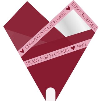 4A Bloemenhoes Smartsleeve "Whispers” | Kleur: Rood | Lengte 50 centimeter | Breedte 44 centimeter | Per 50 hoezen