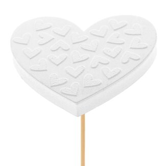 4A Pique cœur “Pixie” | Kleur: Blanc naturel | Longueur bijsteker ± 50 centimeter | Diamètre cœur 7 centimeter | Per 25 bijstekers