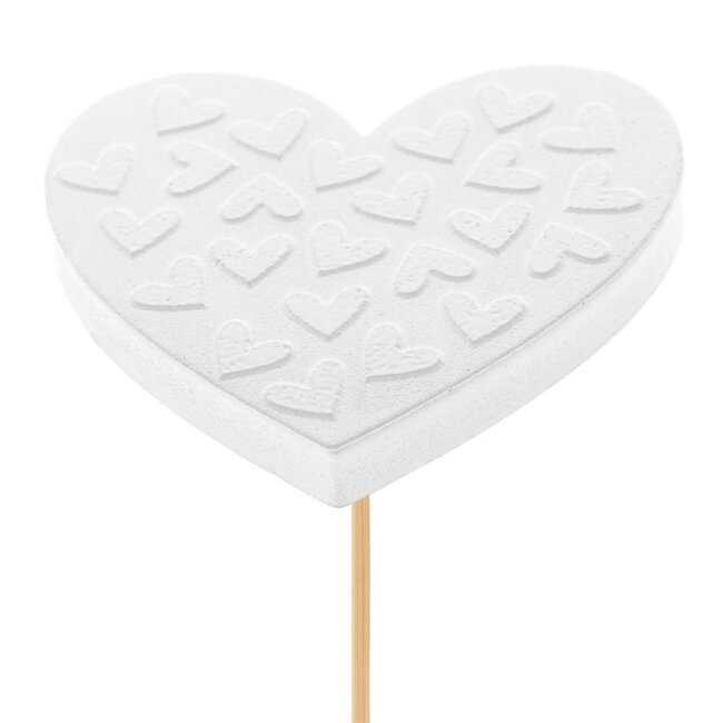 Pique Cœur “Pixie” | Couleur: Blanc naturel | Longueur pique ± 50 centimeter | Diamètre cœur 7 centimeter | Par 25 piques
