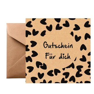 4A Gift voucher with Heart | Colour: Light brown | Width 13 centimeter | Height 13 centimeter | Per 25 gift vouchers