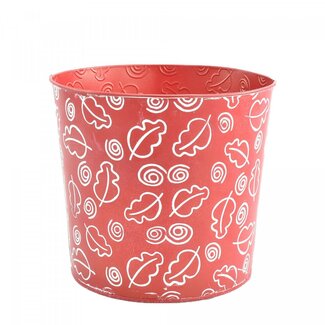 4A Pot de fleurs en zinc Pot de plante “Maud” | Couleur: Rouge | Diamètre 20 centimeter | Hauteur 18 centimeter | Par 10 pots de fleurs