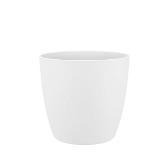 4A Pot de fleurs en plastique Pot pour plante "Brussel" | Couleur: Blanc naturel | Diamètre 18 centimeter | Hauteur 17 centimeter | Par 6 pots de fleurs