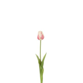 4A Tulipe Fleur artificielle | Couleur: Rose | Tulipa Kunstbloemen | Longueur ± 46 centimeter | Par 6 fleurs artificielles
