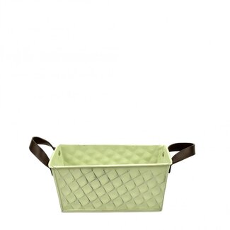 4A Zinc Tray Flowerpot Plant Pot "Squares"  | Colour: Green | Length 19.5 centimeter | Width 10.5 centimeter | Height 8.5 centimeter | Per 10 trays