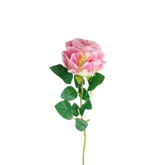 4A Rose Artificial Flower | Colour: Pink | Roses Artificial Flowers | Length ± 65 centimetre | Per 6 artificial flowers