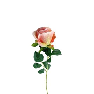 4A Rose Fleur artificielle | Couleur: Rose | Roses Fleurs artificielles | Longueur ± 58 centimeter | Par 10 fleurs artificielles