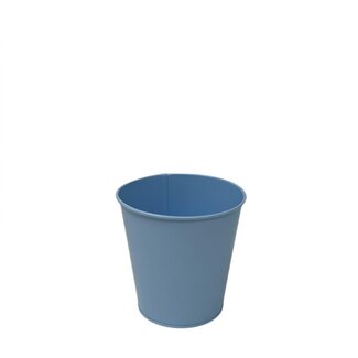 4A Zinken Bloempot Plantenpot “Milo” | Kleur: Blauw | Diameter 12 centimeter | Hoogte 12 centimeter | Per 12 bloempotten