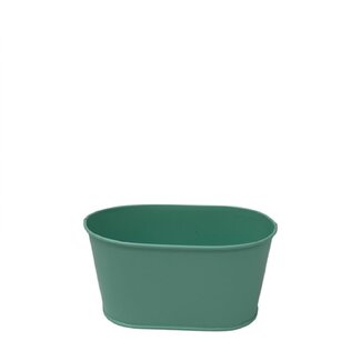 4A Zinc Trough Flowerpot Plant Pot “Milo” | Colour: Green | Length 15.5 centimeter | Width 9 centimeter | Height 8 centimeter | Per 10 troughs