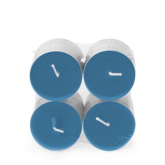 4A Geurkaars Maxi Theelicht “Sunrise” | Kleur: Blauw | Per 8 maxi theelichten