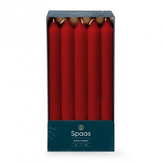 4A Tafelkaars | Kleur: Rood | Diameter 2.1 centimeter | Lengte 24 centimeter | Per 10 kaarsen