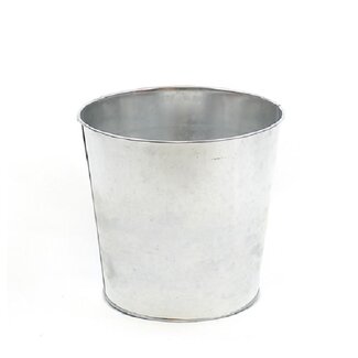 4A Zinc Flower Pot Plant Pot | Colour: Silver-coloured | Diameter 20.5 centimetre | Height 19 centimetre | Per 8 flower pots