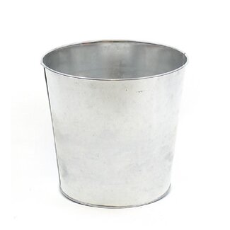 4A Zink Blumentopf Pflanztopf | Farbe: Silberfarben | Durchmesser 22.5 centimeter | Höhe 21 centimeter | Pro 6 Blumentöpfe