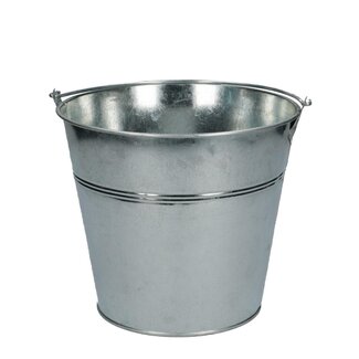 4A Seau en zinc Pot de fleurs Pot de plante | Couleur: Argenté | Diamètre 17 centimeter | Hauteur 15 centimeter | Contenu 1.5 liter | Par 6 seaux
