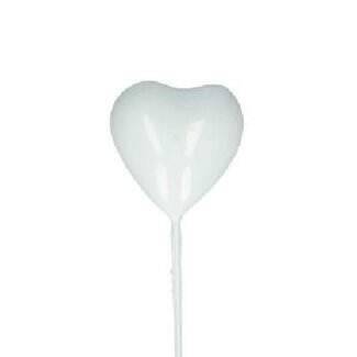 4A Heart Pick | Colour: Natural White | Pick length ± 20 centimetres | Heart diameter 3 centimetres | Per 48 picks