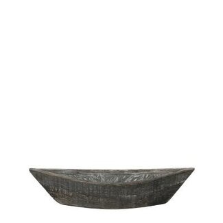 4A Wooden Boat Flowerpot Planter | Colour: Grey | Length 42 centimeter | Width 14 centimeter | Height 8.5 centimeter | Per 10 boats
