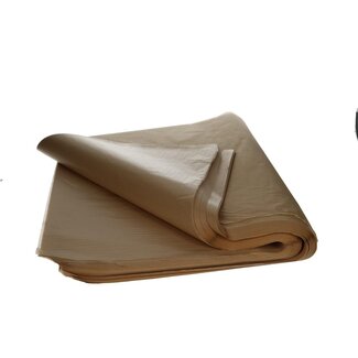 4A Zijde Papier Vel | Kleur: Bruin | Lengte 50 centimeter | Breedte 75 centimeter | 17 gram/m2 | Per 480 vellen